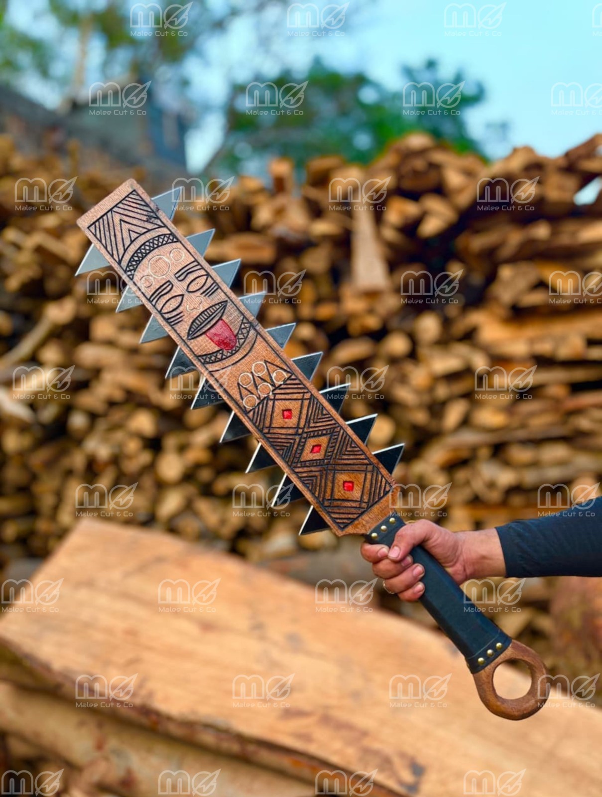 Handmade Aztec Macuahuitl Sword Replica – Decorative Macuahuitl Aztec Sword Gift