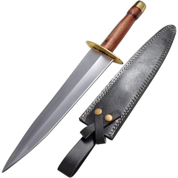 Wild Turkey Handmade Arkansas Toothpick Knife w/Wood Handle & Leather Sheath