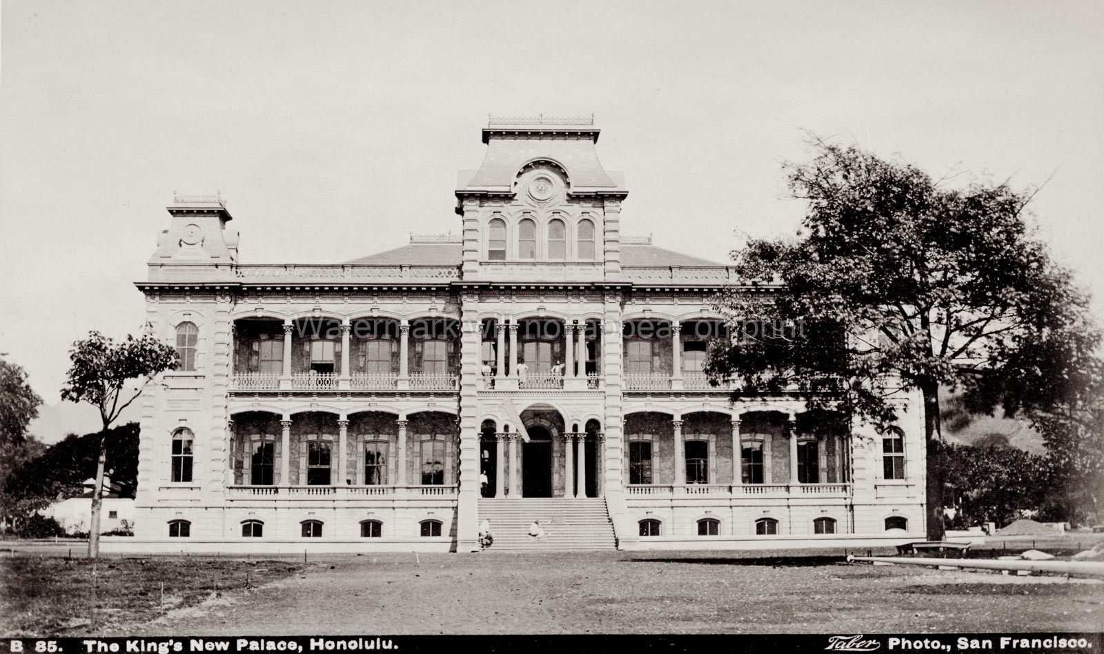 King\'s Palace Honolulu Hawaii Iolani Royal Residence Vtg. Photo 19thC.