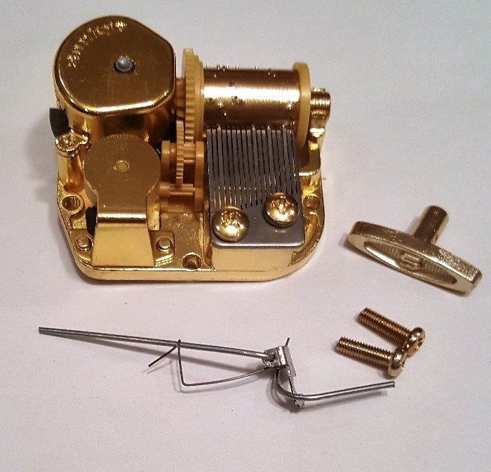 Sankyo 18 Note Music Box Movement & Reuge Stopper-