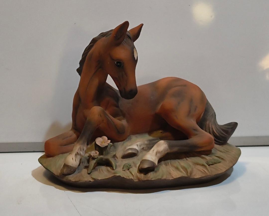 Vintage Horse Statue Figurine Made In Mexico Masterpiece Porcelain 1982