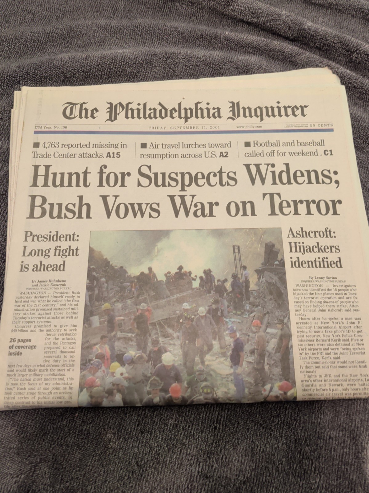 The Philadelphia Inquirer September 14th 2001 