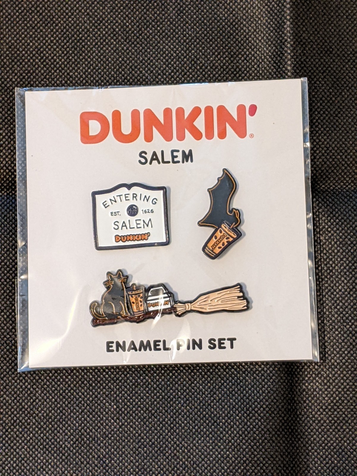 2026 Salem Runs On Dunkin - Enamel Pin Set Of 3 Pins - Halloween 2026
