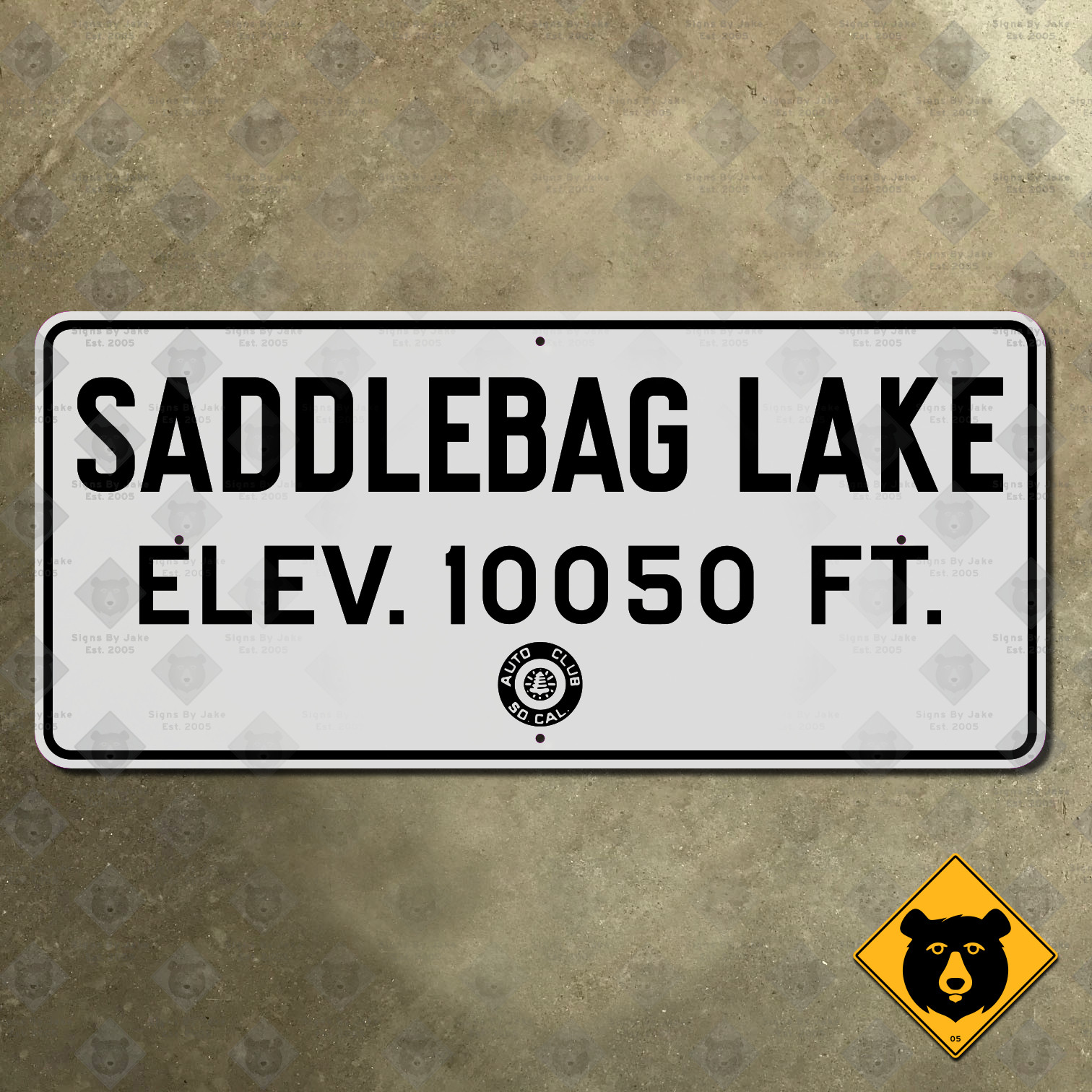 Saddlebag Lake California road sign Yosemite highway 1936 ACSC elevation 27x12