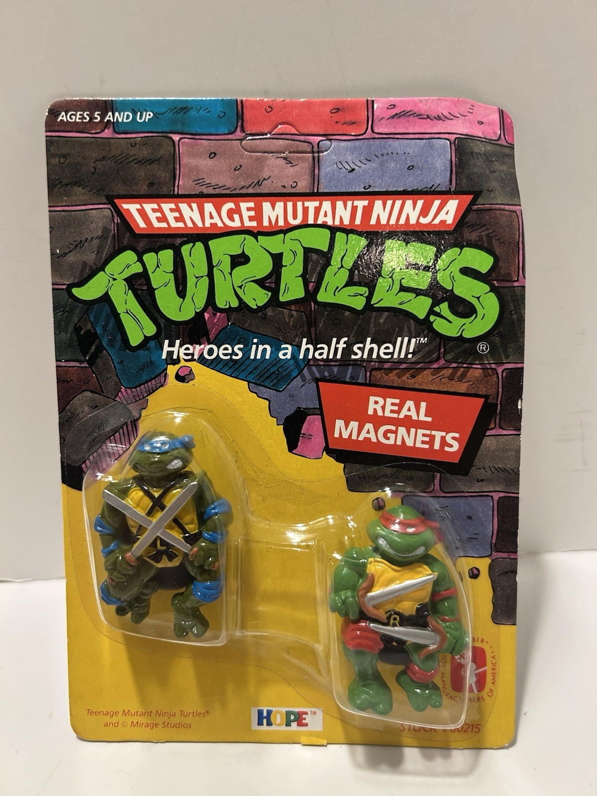 Vintage HOPE Teenage Mutant Ninja Turtles Refrigerator Magnets 1988 New Sealed 