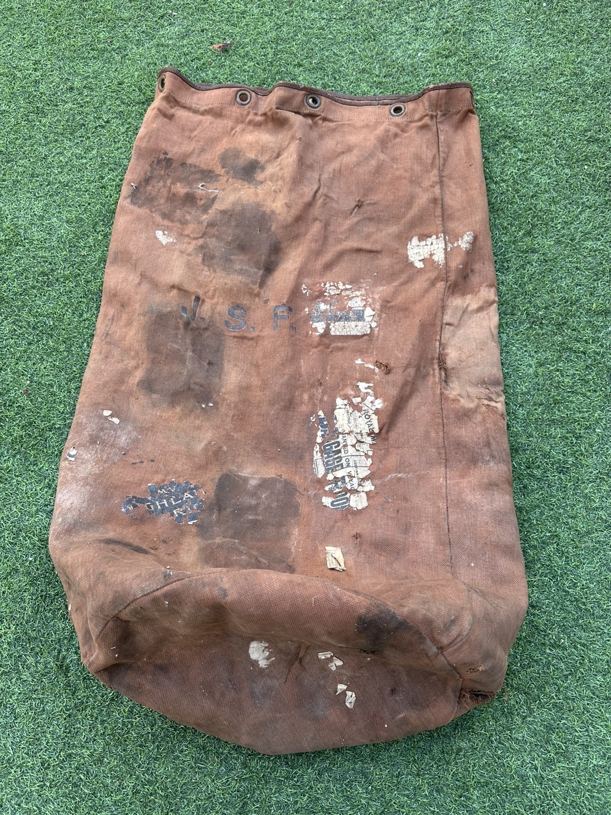 Very Unique WW2 Era Military Canvas Bag, very unusual colour,design & markings 