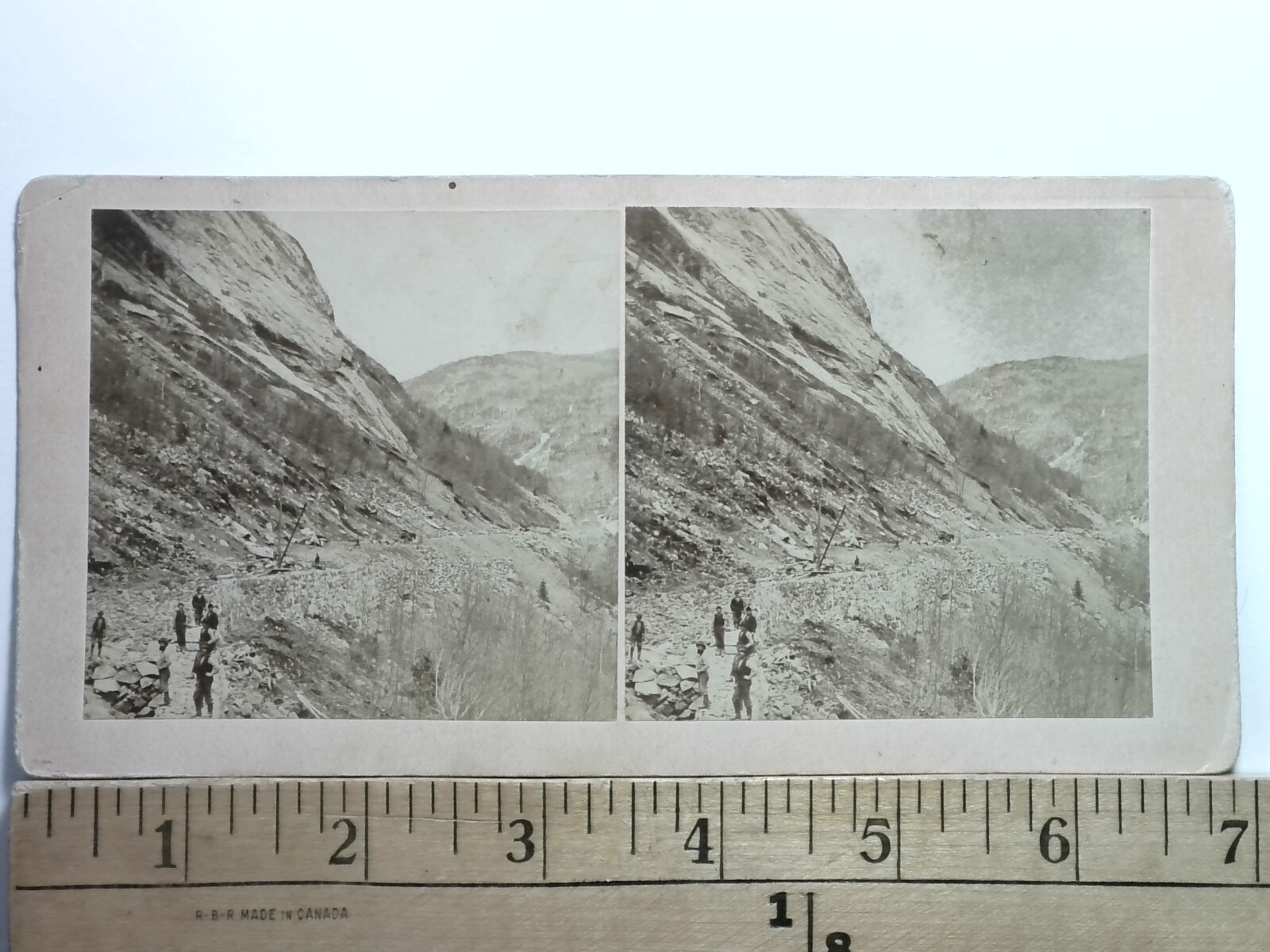 P&O RR Construction Mt. Willard New Hampshire Stereoview 1870s