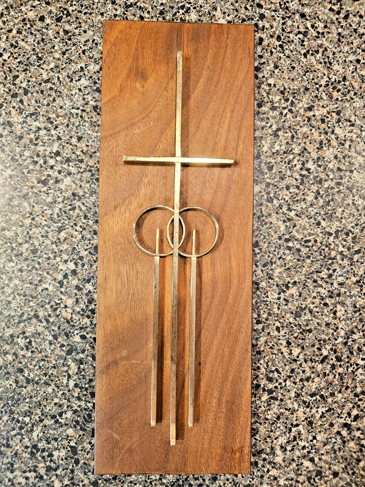 Vintage Marriage Cross MCM Mid-Century Modern Christian Catholic wedding gift
