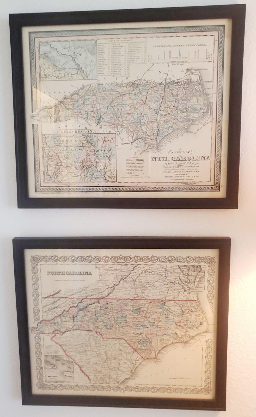 Maps of North Carolina in 1850 and 1855 Maps of North Carolina in 1850 and 1855