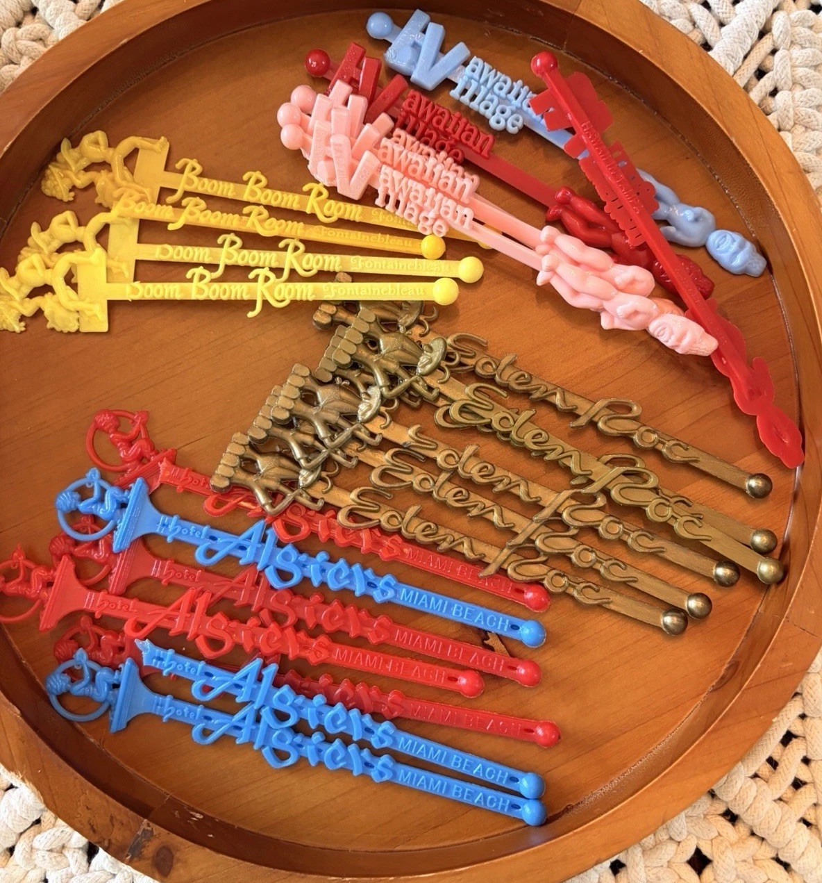 Vintage Florida Swizzle Sticks Algiers Eden Roc Boom Boom Room Tiki Lot of 23