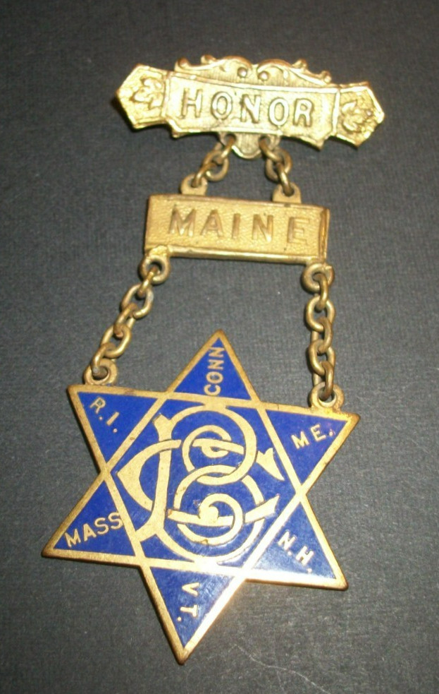 Antique N.E.O.P. New England Order of Protection Medal Maine Honor Medal PINBACK