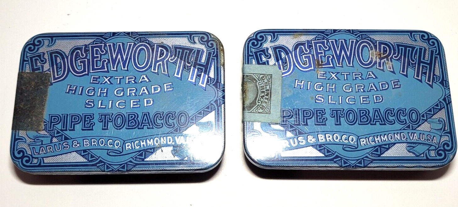 Vintage Edgeworth Extra high Grade Sliced Pipe Tobacco Tin Larus Broco Richmond