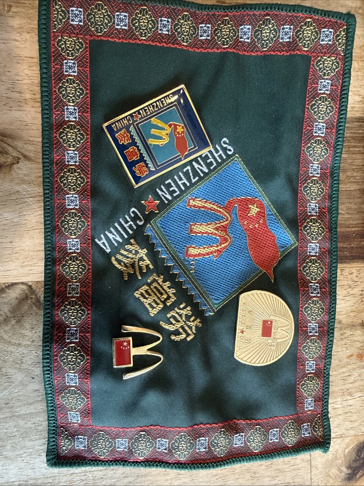 Lot of 3 Vintage McDonald’s China  Lapel Pins And Patch Shenzen