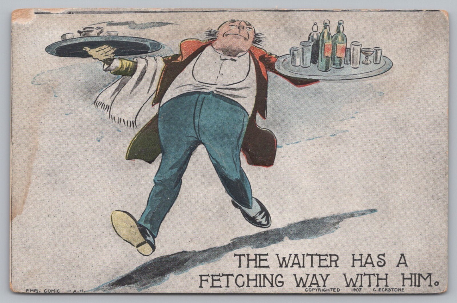 Comic/Humor The Waiter Has A Fetching Way, Restaurant Postcard TS-25A