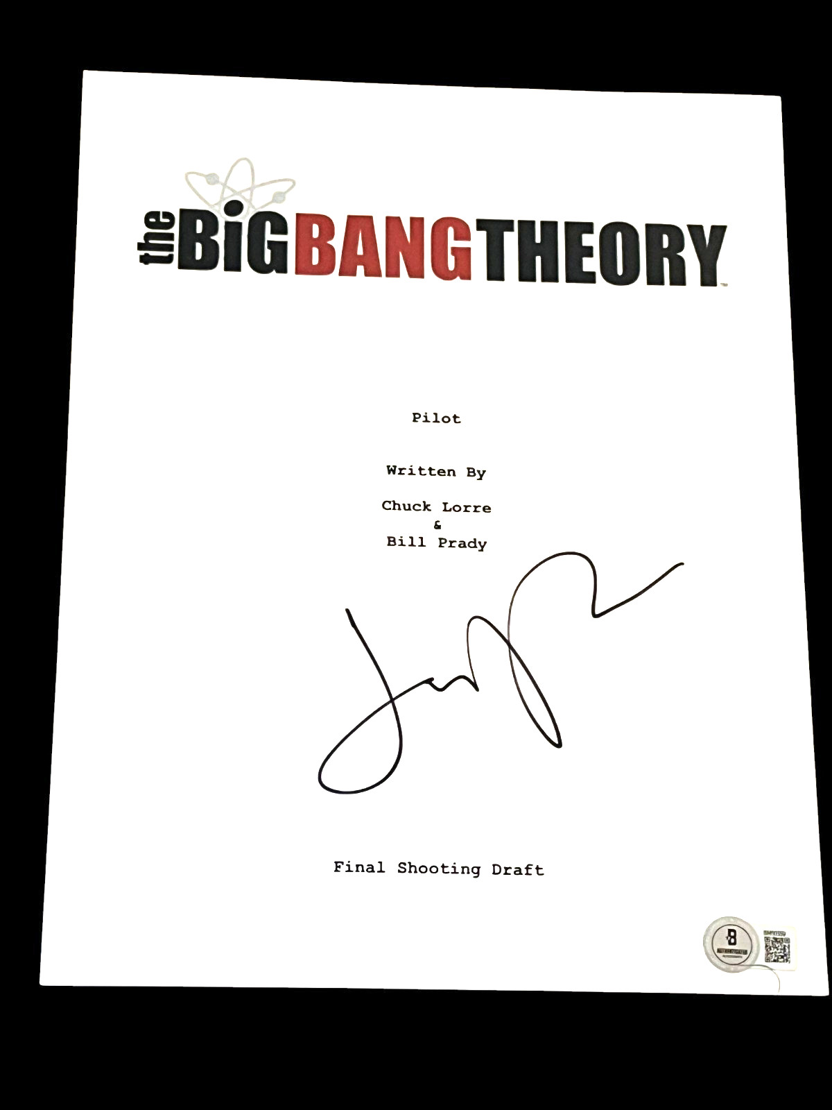 JIM PARSONS SIGNED AUTOGRAPH TELEVISION SCRIPT BIG BANG THEORY BECKETT BAS COA F