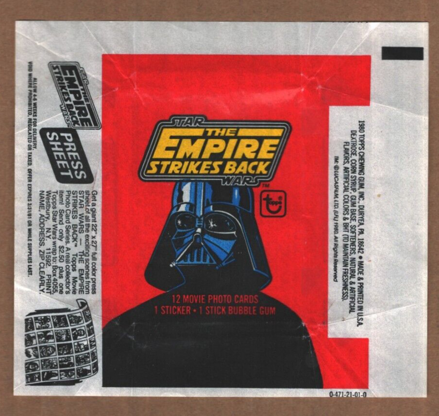 EMPIRE STRIKES BACK 1980 Series 1 Topps Wrapper PRESS SHEET AD STAR WARS