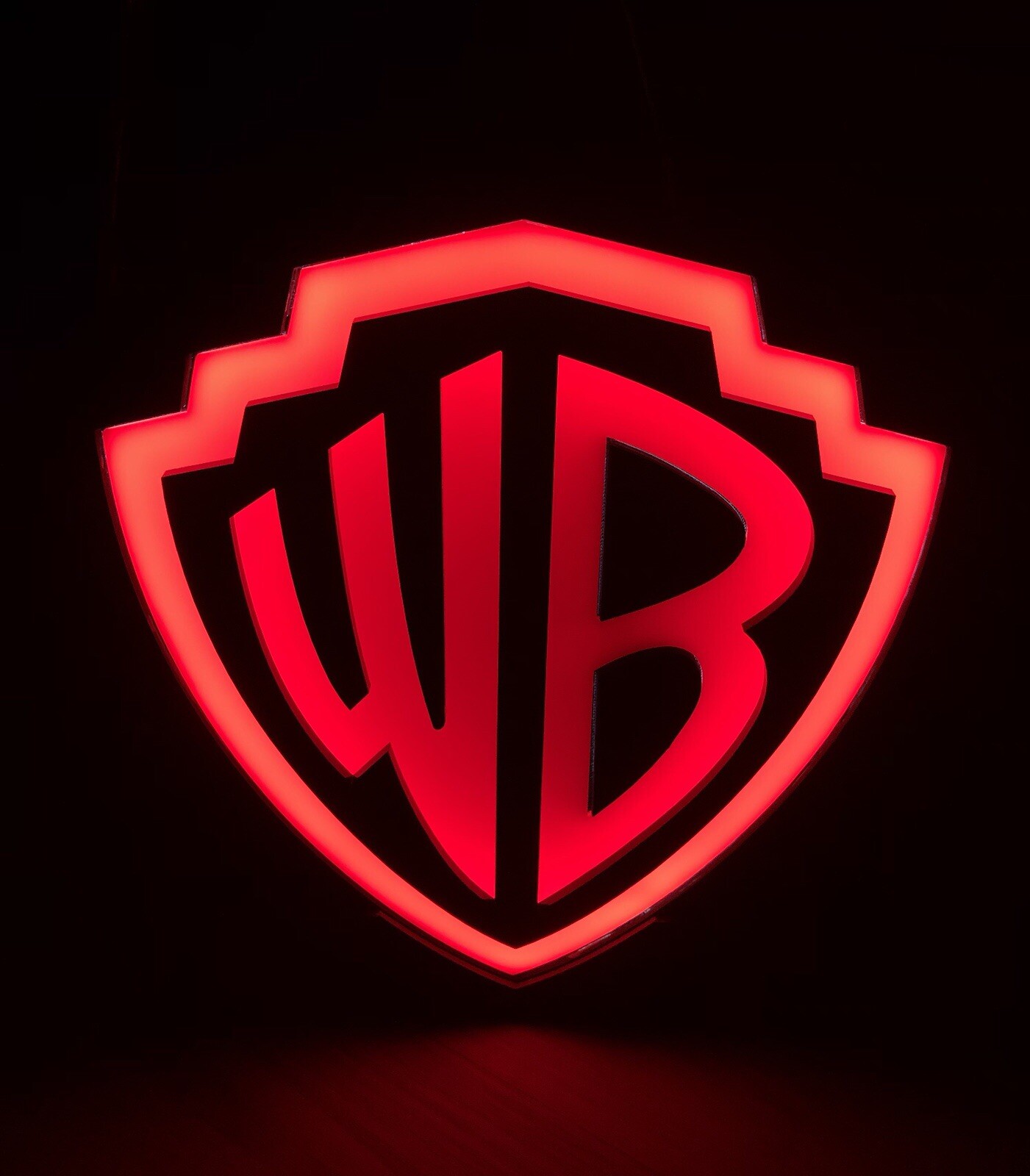 Warner Brothers Logo -   3D LED LightBox  - Red Illumination - USB Cable Include