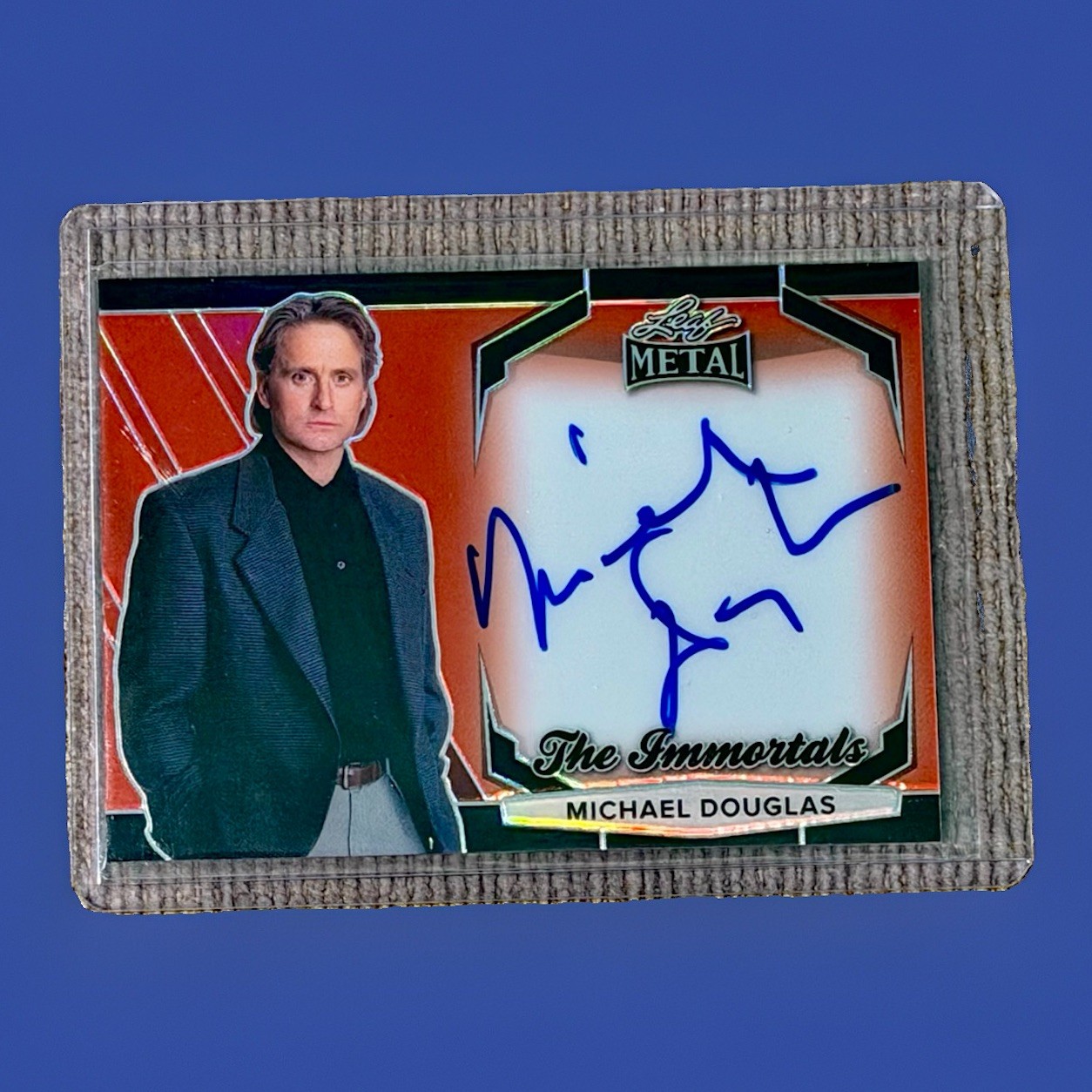 Michael Douglas Red Autograph 2024 Leaf Metal Pop Century Auto Celebrity Card 2