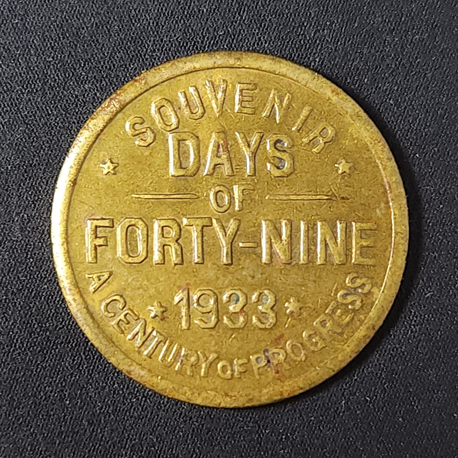 1933 Chicago World\'s Fair Century of Progress Token Days of 49 20 MEX