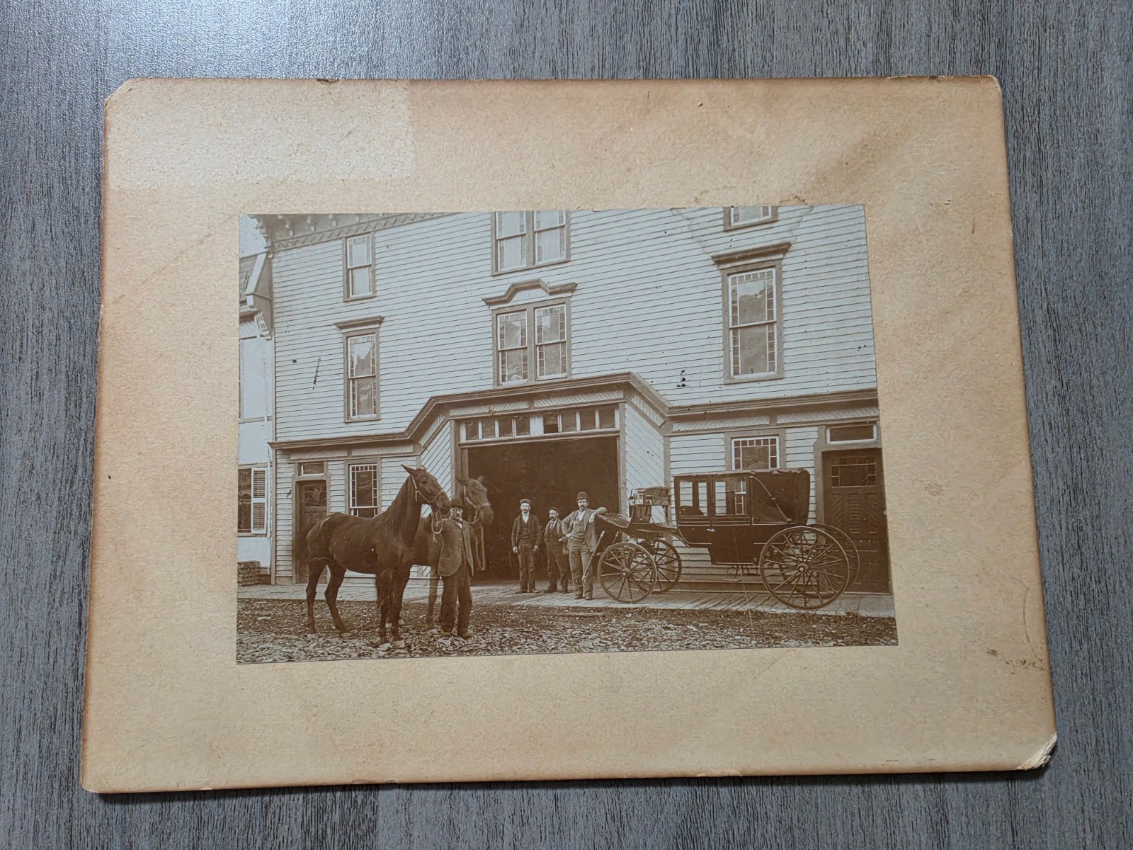 Antique Vintage Albany NY 1900\'s Photo Brougham Carriage by Livery 5.5x3.75\