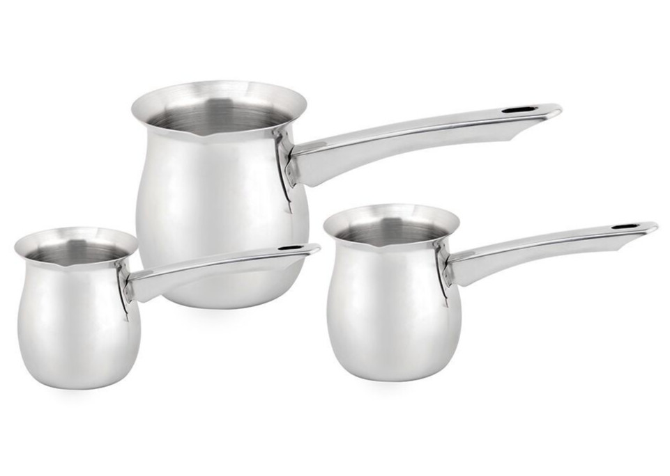 STPGOODS Stainless Steel Milk Pots Set Small Saucepans Set [6 oz, 13 oz, 20 oz]