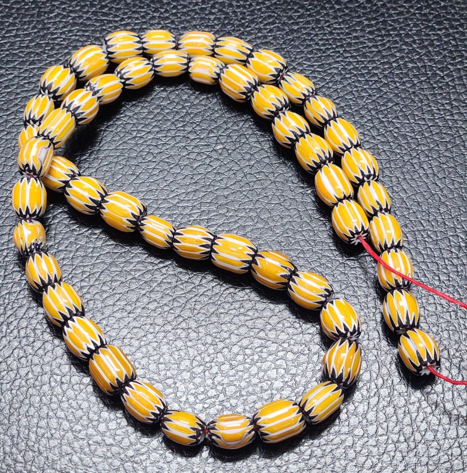 Vintage Chevron Beads Venetian multicolor Glass Beads 8mm strand
