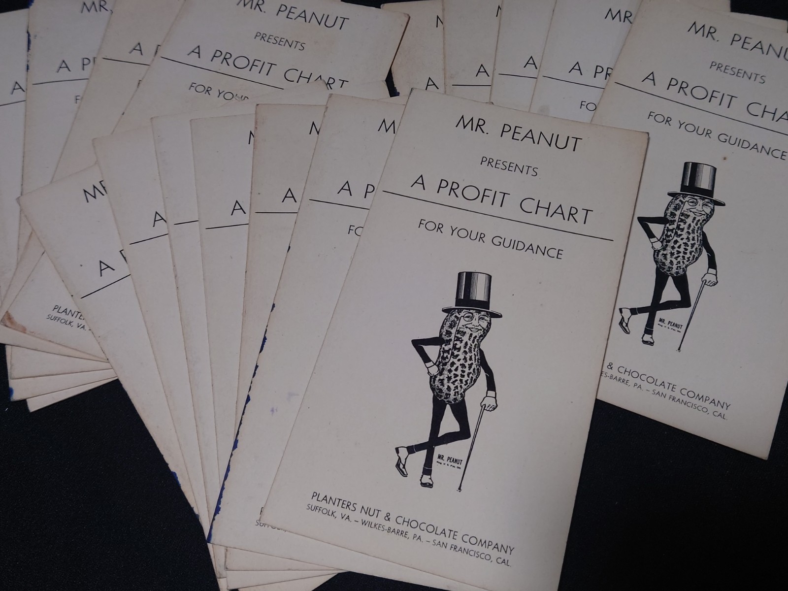 Vintage Planters Peanuts Profit Chart Pamphlet Lot Of 17 Vintage Planters Peanuts Profit Chart Pamphlet Lot Of 17