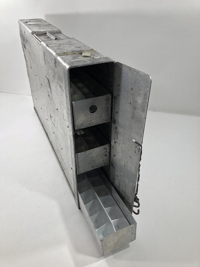 Authentic Delta Airlines Boeing 737-200 Liquor Drink Container Galley Metal Box