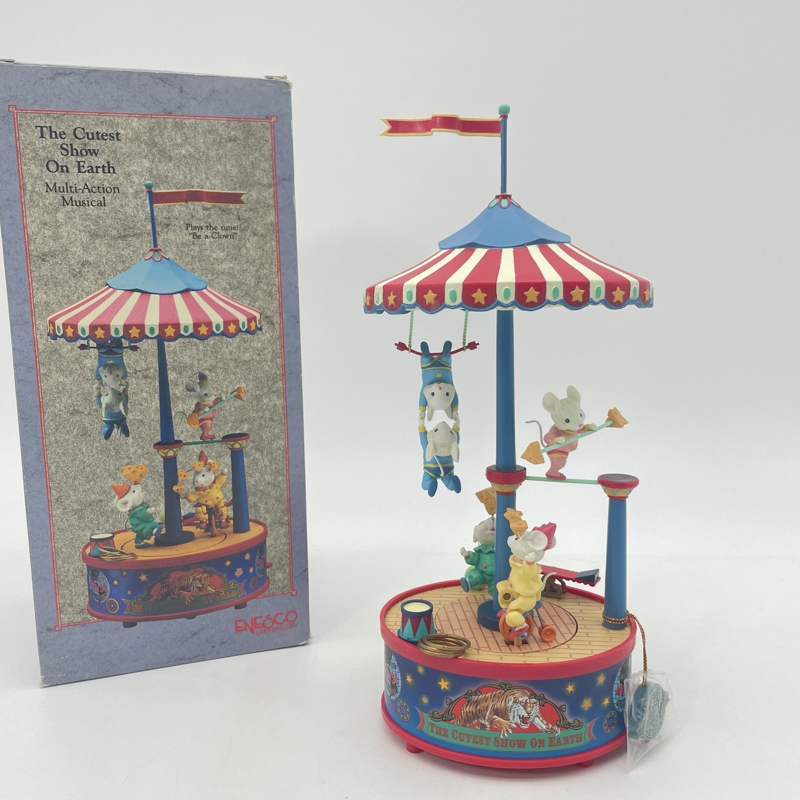 Vintage Enesco Small World Of Music Cutest Show On Earth Circus Musical W/ Box