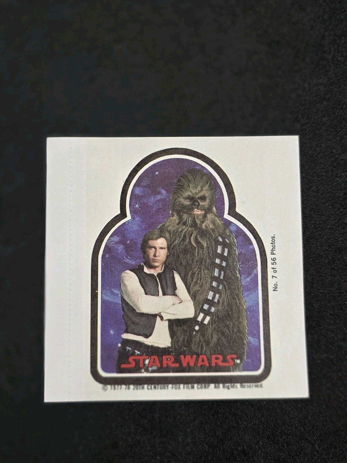 1977-78 Topps STAR WARS Sugar-Free Gum Wrapper Pin-Up Han Solo & Chewbacca #7
