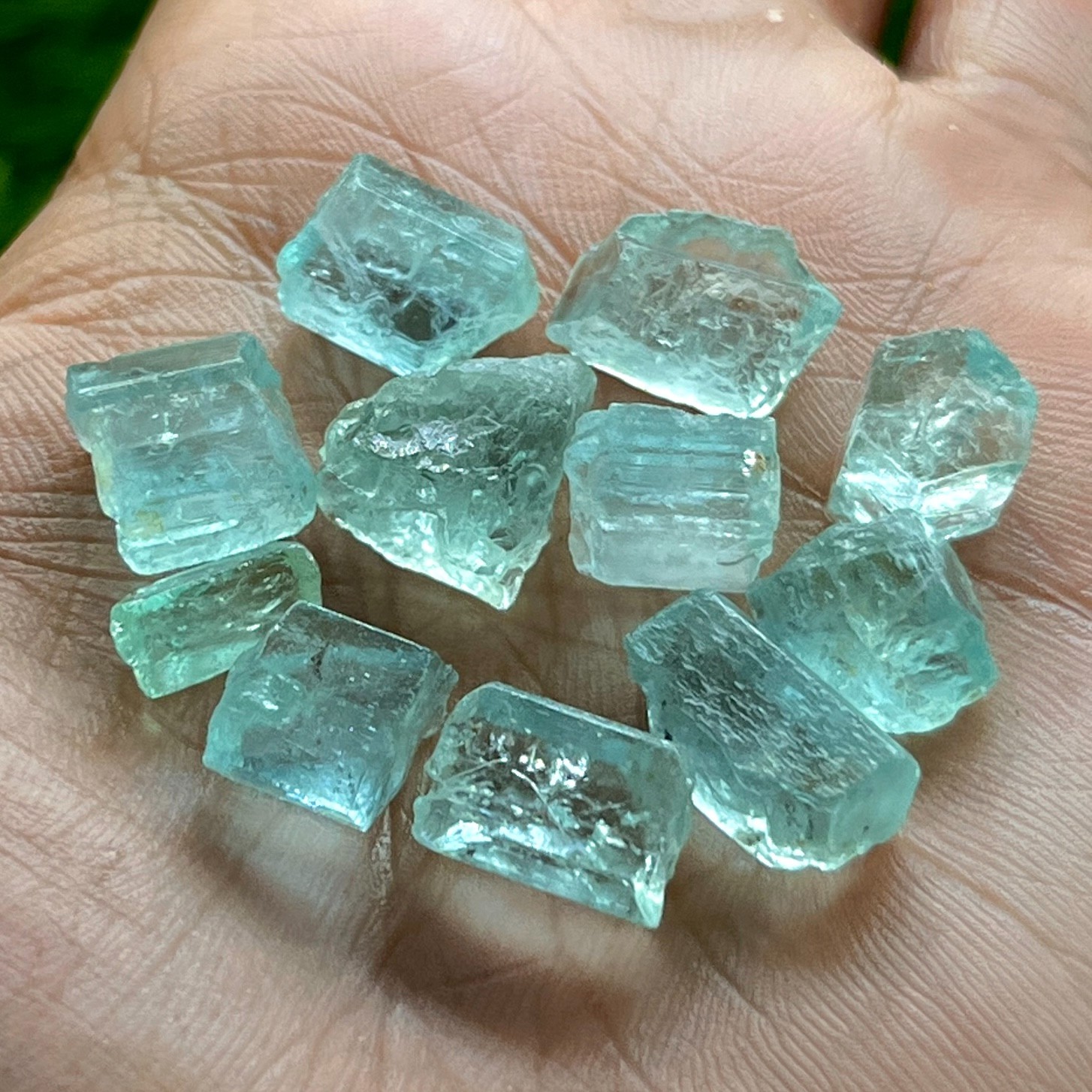 70 Ct Natural Nigerian Green Beryl Rough Lot | Aquamarine Beryl Crystal Specimen