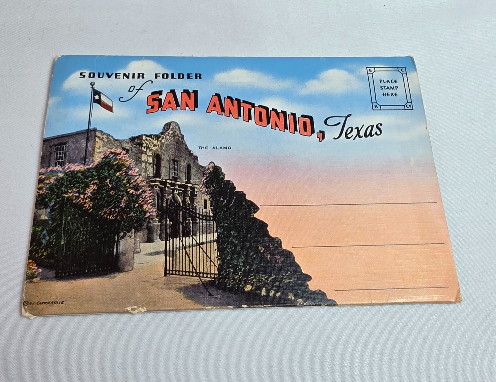 Vintage Foldout Postcard Folder San Antonio Texas Unposted Vintage Foldout Postcard Folder San Antonio Texas Unposted