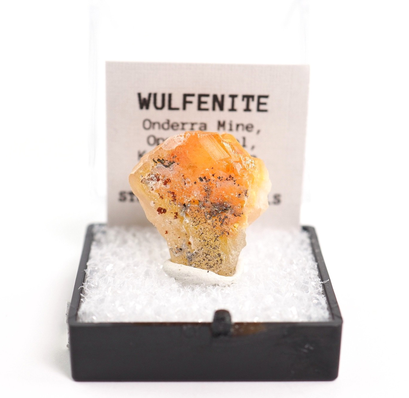 Wulfenite Crystal Namibia Natural Stone Thumbnail Mineral Specimen Perky Box