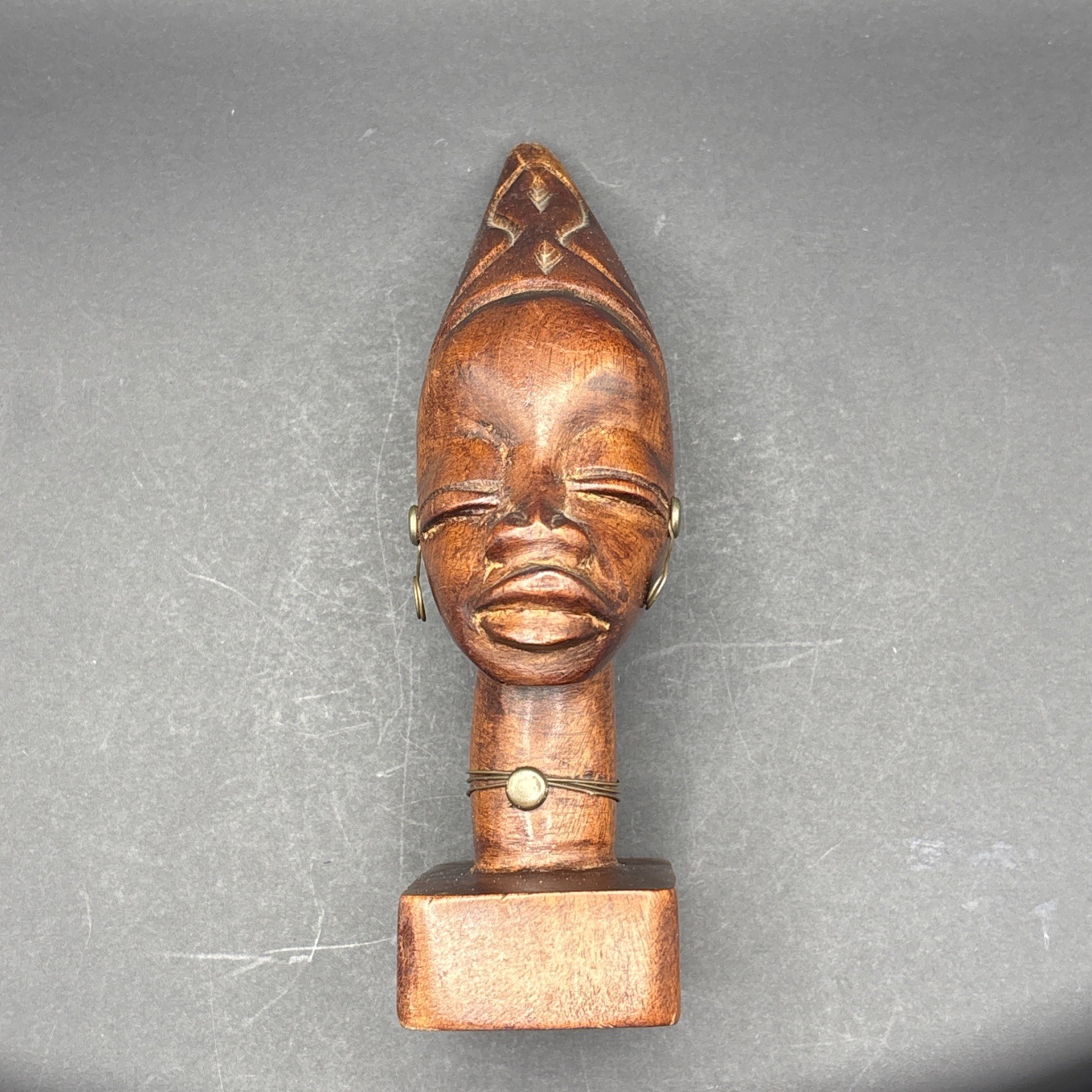 Vintage MCM Pantalcraft Hand-Carved Mahogany Bust Made in Haiti Vintage MCM Pantalcraft Hand-Carved Mahogany Bust Made in Haiti