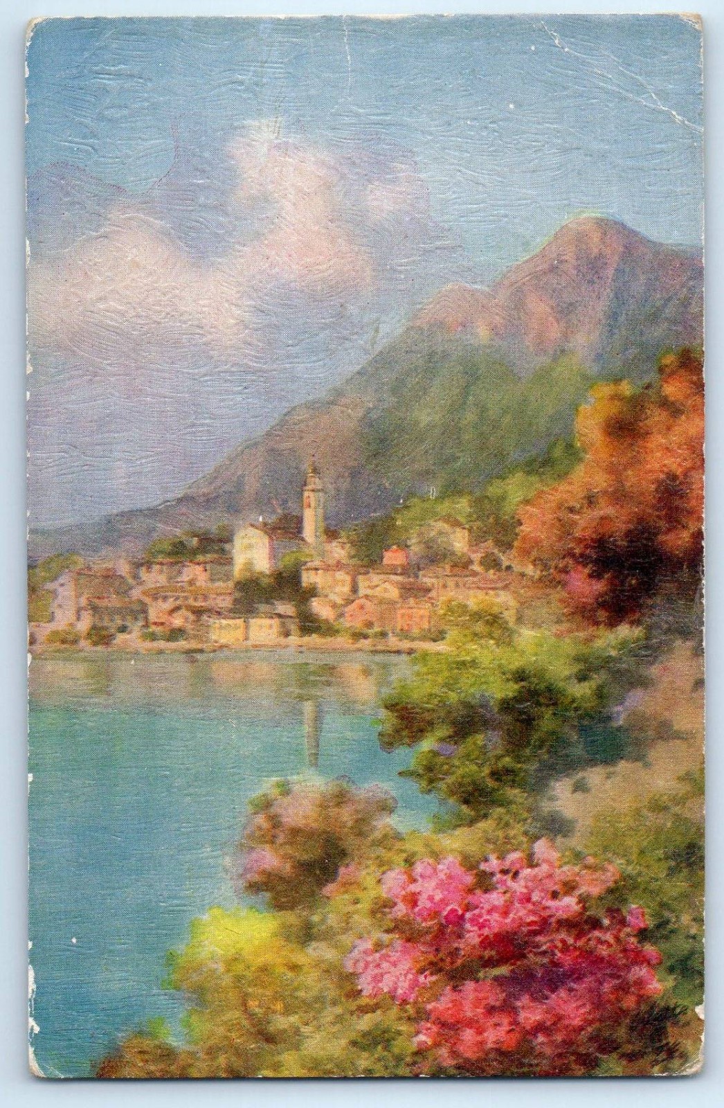 Lombardy Italy Postcard Limone Largo di Garda c1910 Oilfacsim Tuck Art