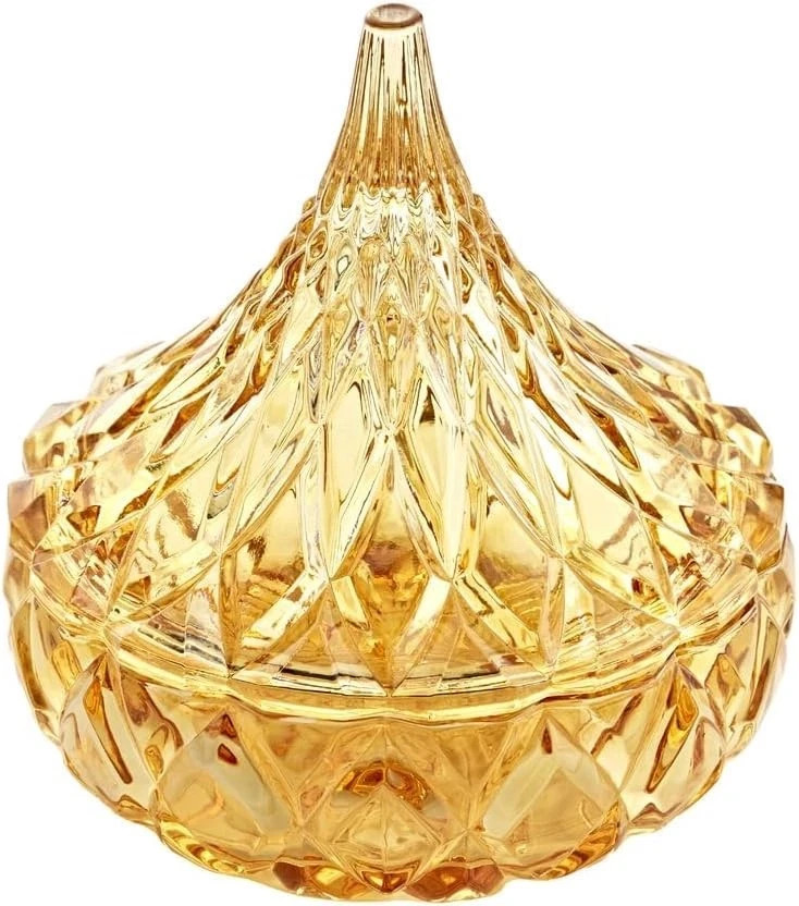Godinger Hershey\'s Kiss Candy Dish - Gold,  (Lead-Free Crystal) - NIB 2 Sets