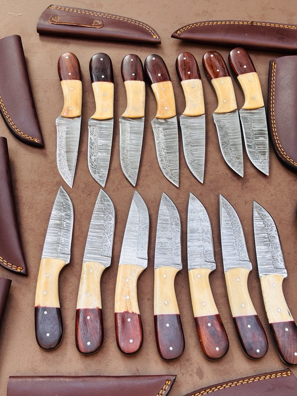 LOT OF 100 CUSTOM HANDMADE DAMASCUS STEEL HUNTING SKINNER KNIFE HANDLE BONE LOT OF 100 CUSTOM HANDMADE DAMASCUS STEEL HUNTING SKINNER KNIFE HANDLE BONE