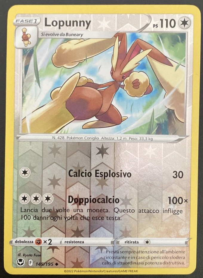 Lopunny  - 145/195  - Reverse Holo - Silver Tempest - Pokemon - NM/M