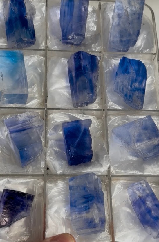 Halite Specimen Lot – Gorgeous Blue Crystals with Exceptional Transparency (12 P
