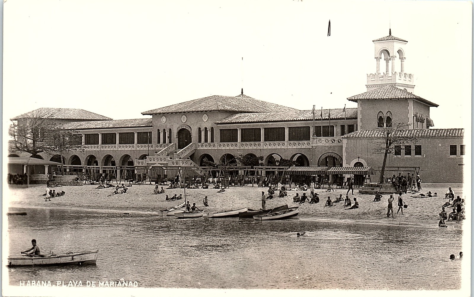 Vintage Postcard Habana Playa De Marianao Cuba Beach Resort RPPC