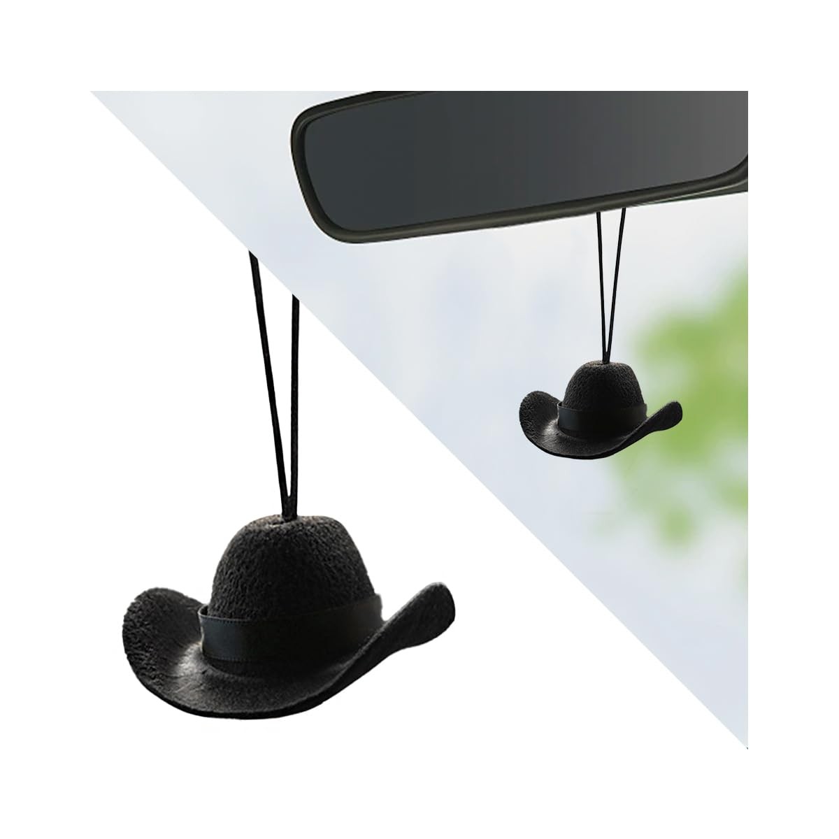 Cowboy Hat Car Hanging Ornament, Mini Western Cowboy Hat Vehicle Rear View Mirro Cowboy Hat Car Hanging Ornament, Mini Western Cowboy Hat Vehicle Rear View Mirro