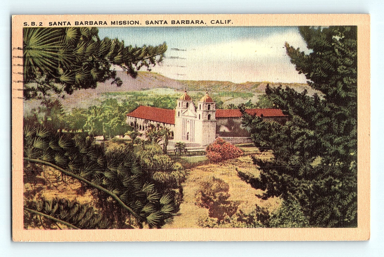 Santa Barbara Mission Santa Barbara CA Queen of the Mi Linen Vintage Postcard G4 Santa Barbara Mission Santa Barbara CA Queen of the Mi Linen Vintage Postcard G4