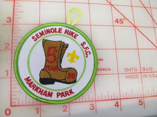 South Florida Council collectible 1998 5th Year Seminole Hike patch (g21)