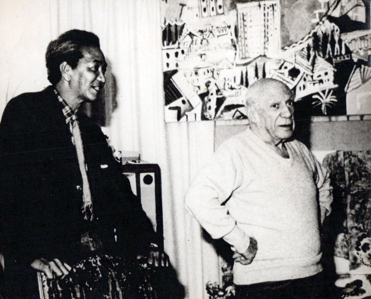 CUBAN SPANISH PAINTERS Pablo Picasso & Wilfredo Lam 1967 Vintage ORIG PHOTO MA84