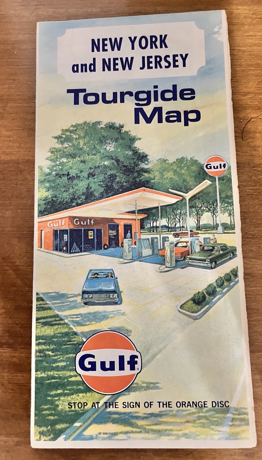 Vintage 1968 *Gulf* New York- New Jersey Tourgide Road Rand McNally Map