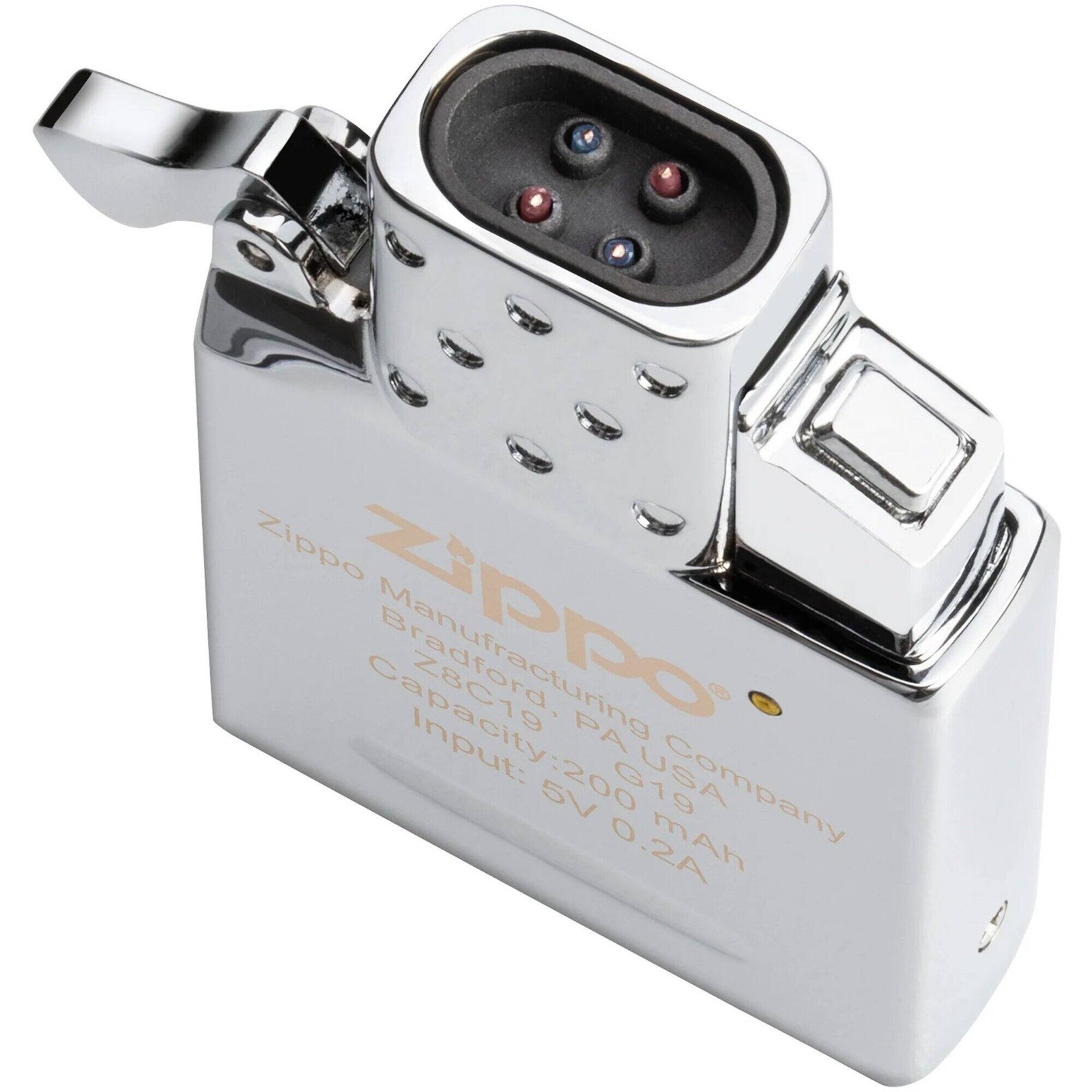 Zippo Lighter Insert Chrome Double Arc Rechargeable with Two Plasma Beams 65852
