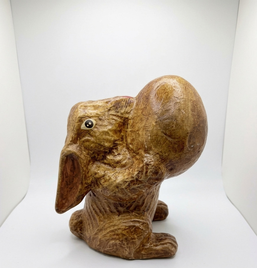 Vintage Papier Mache Rabbit Figurine Handmade Paper Mache Bunny Sculpture Vintage Papier Mache Rabbit Figurine Handmade Paper Mache Bunny Sculpture