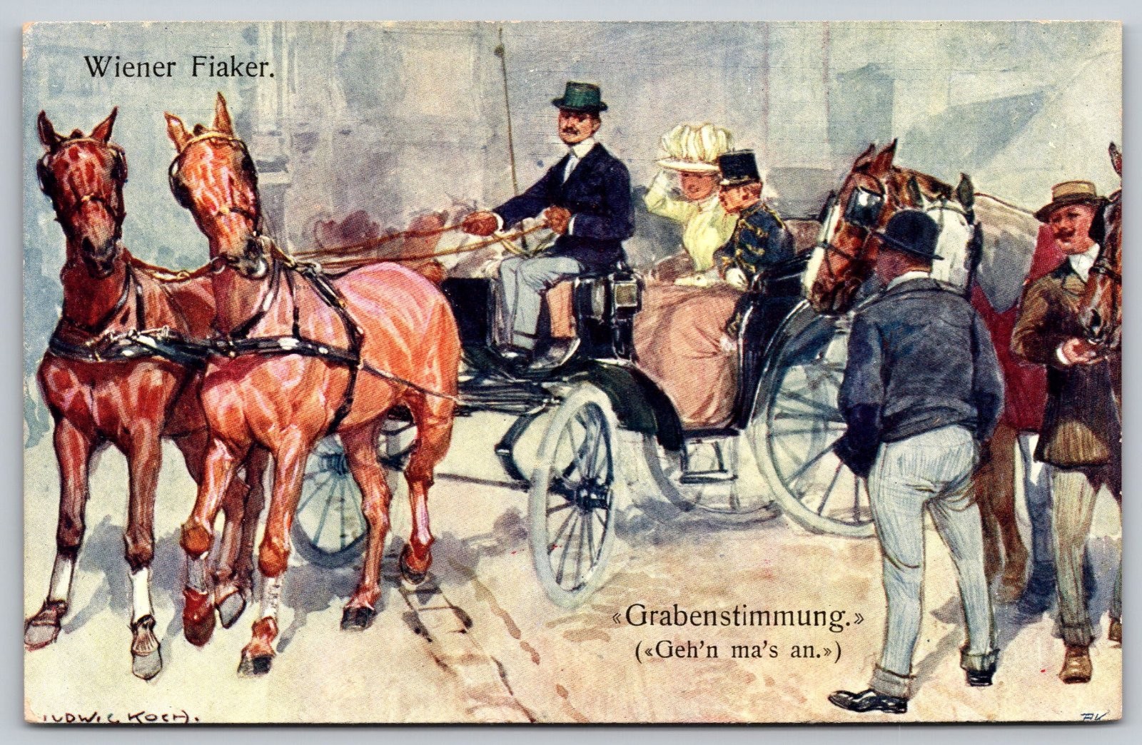 Vienna Austria Graben Fiaker Ludwig Koch Postcard PC110