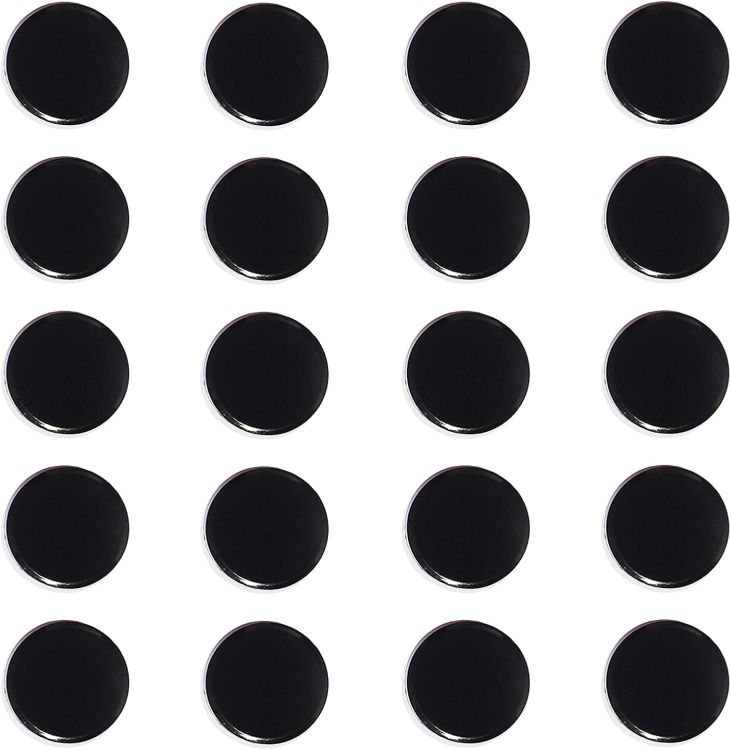 20PCS Black Round Fridge Magnets Heavy Duty Small Decorative Magnets