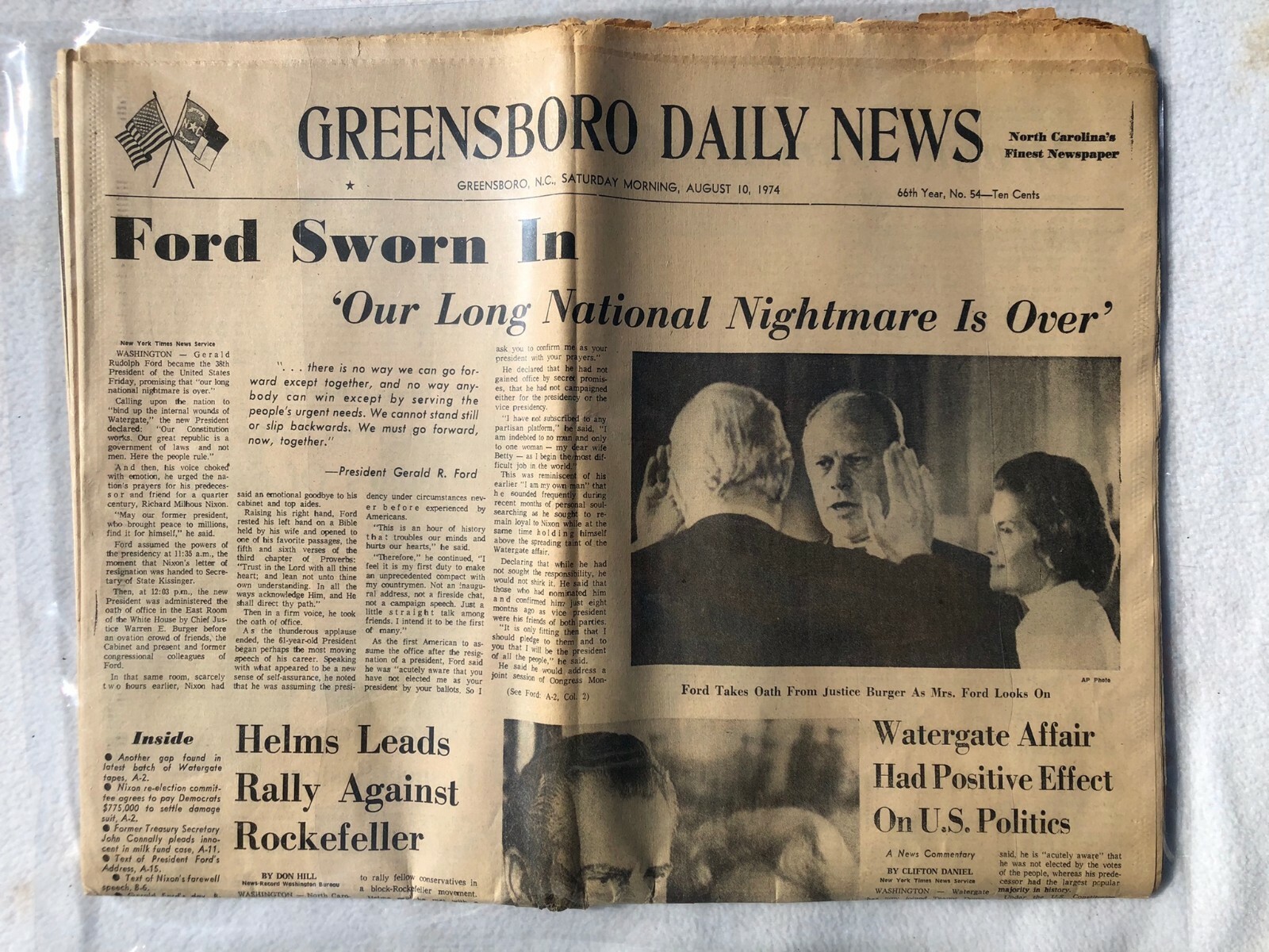 Vintage GREENSBORO, NC Daily News \